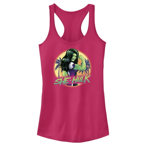 Junior's She-Hulk: Attorney at Law Hero at the Beach  Racerback Tank Top Dark Pink Small