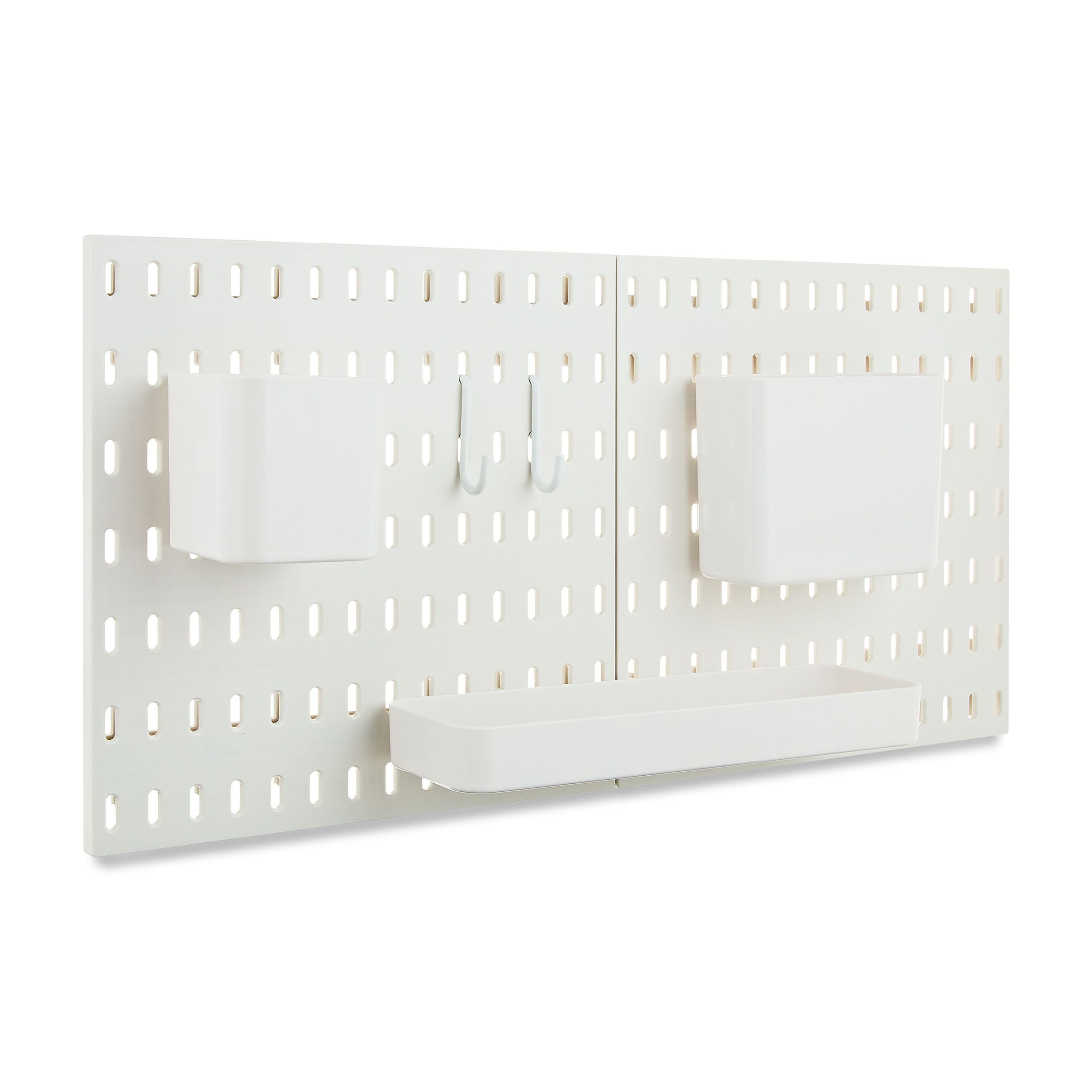 (2 pack) Pen+Gear Pegboard Set, White, 7 Pieces, Wall Hanging