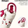 thumbnail image 5 of Sidagar 25 fl oz Stainless Steel Insulated Water Bottle with Handle, Leakproof Straw Lid, Red Cherry, 5 of 11