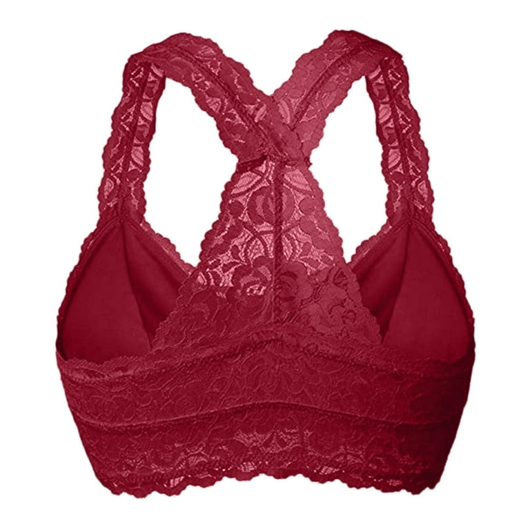 Baycosin Women Vest Crop Wire Free Bra Lace Bralette 