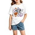 thumbnail image 2 of SJLDQY Halloween T-shirts for Girls Short Sleeve Hallowmas Pumpkin Ghost Graphic T-shirt Crew Neck Tees Summer Tops 7-8 Years, 2 of 4