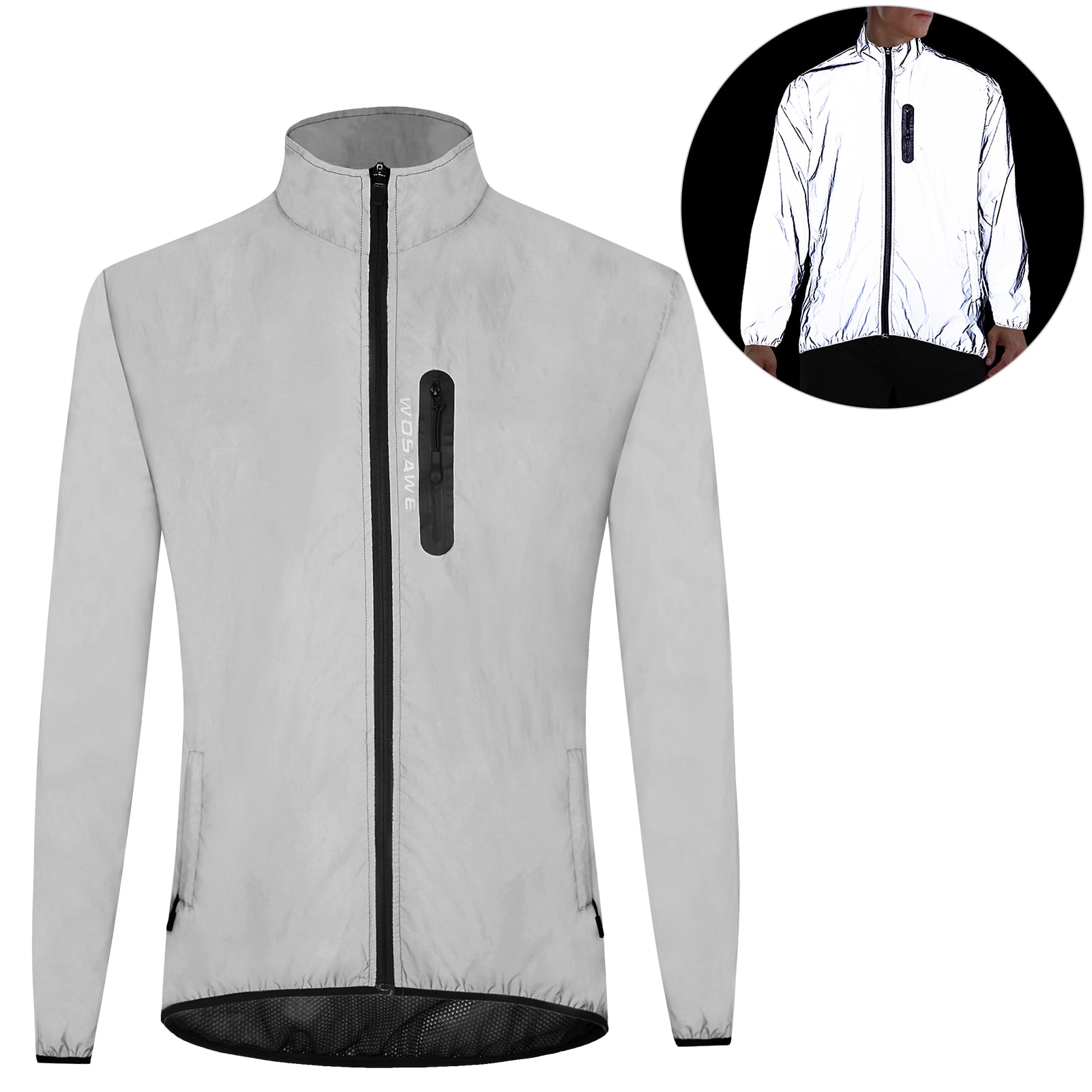Mens Cycling Jacket Coat High Visibility Waterproof Outdoor Sports Runing Hiking 