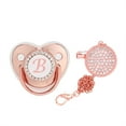 thumbnail image 2 of Bling Baby Pacifier with Pacifier Clips BPA Free and Anti-dust Cover Rose Gold A-Z(Rose Gold) (A, Gold), 2 of 5