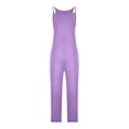 thumbnail image 4 of GSPCLAM Women's Fashion Overalls Fall High Waisted Plus Size Jumpsuits for Workout Solid Color Breathable Clothes Purple 3XL, 4 of 5