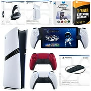 Sony PlayStation 5 Pro Digital Bundle with Disc Drive, Stand, Extra Controller, Pulse Elite Headset, PlayStation Portal, MightySkins Voucher and 1 Year Extended Warranty - Volcanic Red