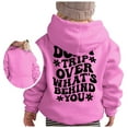 thumbnail image 3 of Boys Girls Hoodies Sweatshirts Letter Graphic Printed Long Sleeve Cotton Tops Casual Athletic Hooded Fall Winter Outfit Outwear for Boys Girls Size 9-10, 3 of 5
