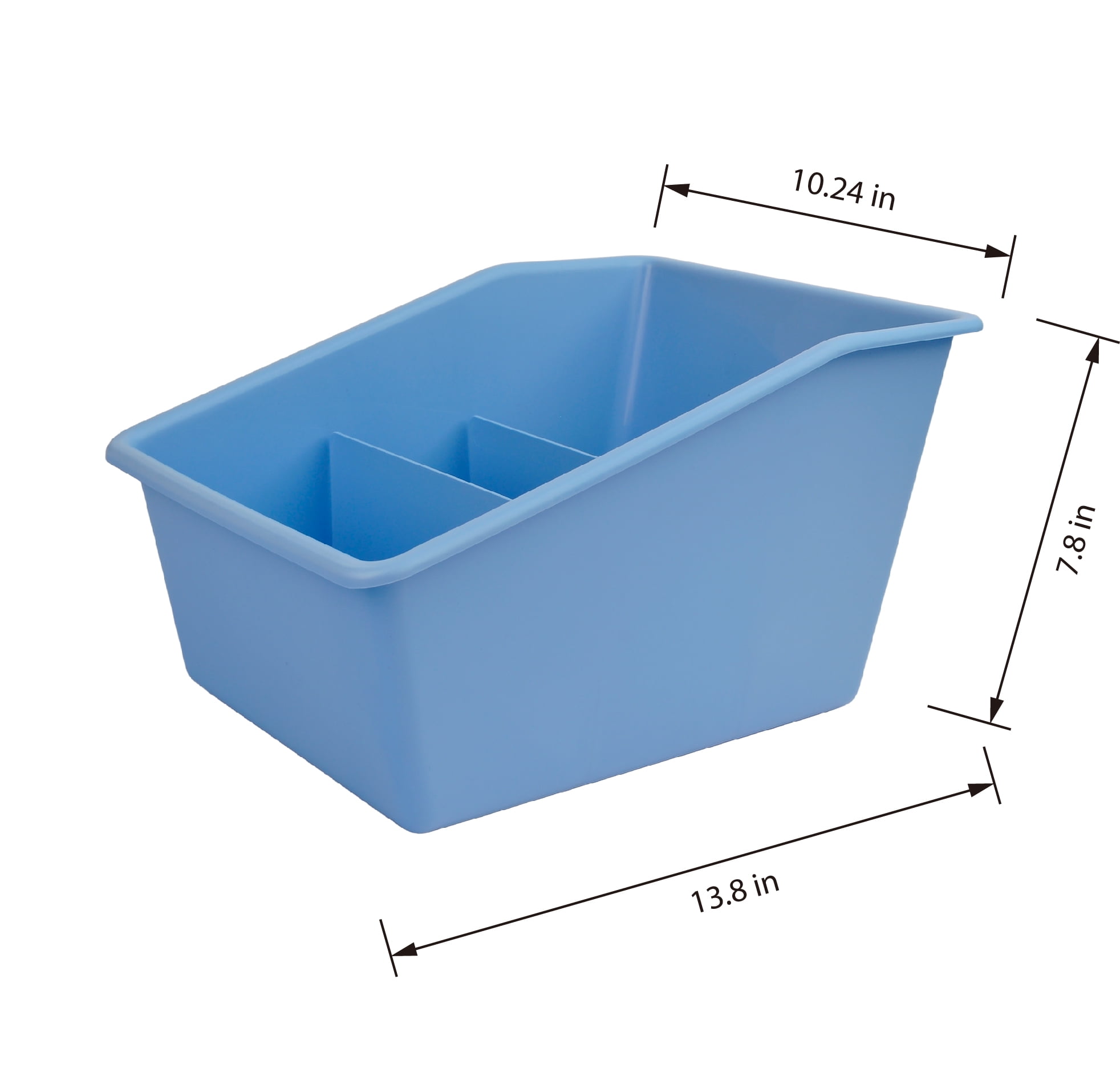 Pen+Gear Blue Plastic Book Bin Desk Organizer and Book Storage