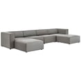 thumbnail image 1 of Modway Mingle Vegan Leather 4-Piece Sofa and 2 Ottomans Set in Gray, 1 of 11