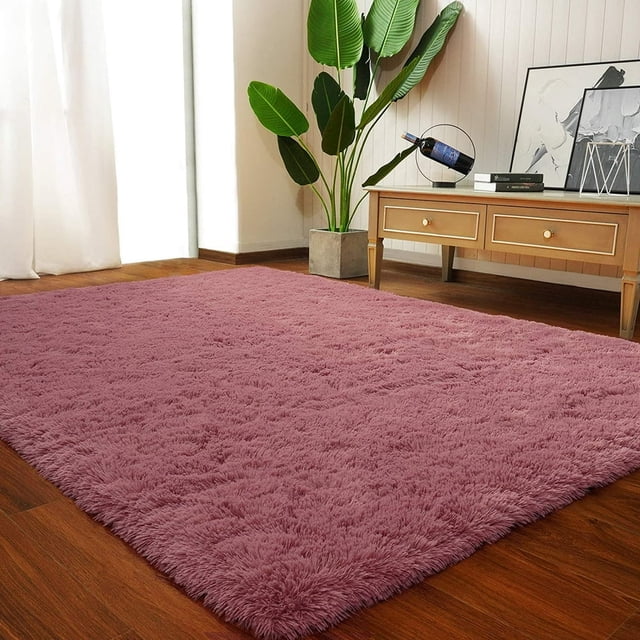 POINTERTECK Soft Indoor Modern Area Rugs Fluffy Living Room Carpets for Children Bedroom Home Decor Nursery Rug 5.3‘x7.5‘ Gray