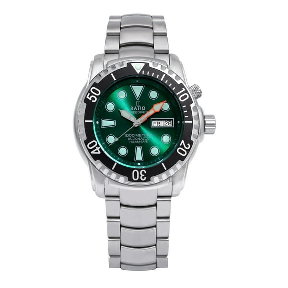 Ratio FreeDiver Helium-Safe 1000M Sapphire Automatic 1068HA96-34VA-GRN Men's Watch
