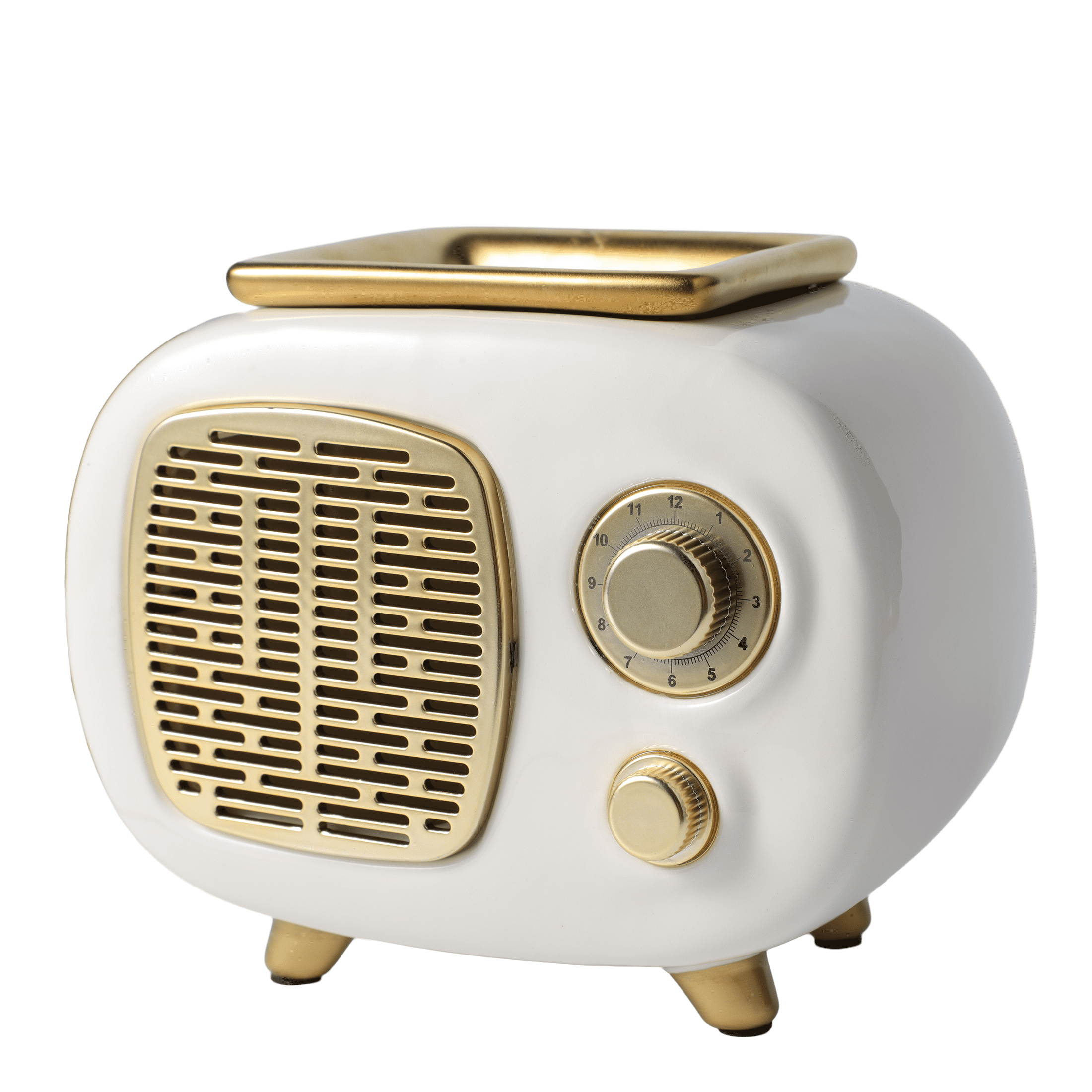 Better Homes & Gardens Ceramic Electric Plug-In Wax Melt Warmer, Vintage Radio Style, White