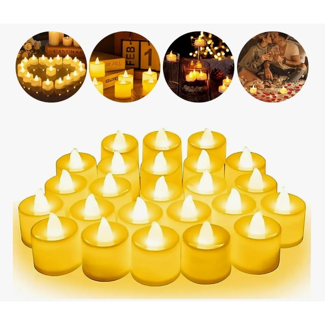 50 Velas De Té Luz De Led Realistas Electrónicas A Batería