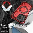 thumbnail image 2 of Elegant Choise Case for iPhone 15 Pro Max/15 Pro/15 Plus/15 Magnetic Heavy Duty Shockproof Phone Cover Built-in Ring Stand, Red, 2 of 19