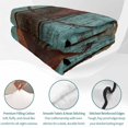 thumbnail image 4 of Queen Quilt Set 90''x96'', Teal Brown Texas Star Retro Lightweight Summer Bedspread Coverlet Set with 2 Pillow Shams, Vintage Star Wooden Breathable All Season Quilt Bedding for Bedroom/Guest Room, 4 of 9