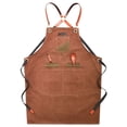 thumbnail image 1 of Kitchen Apron, Adjustable Apron with Pockets for Garden, Kitchen, Dining, Tool Room, Apron (Brown), 1 of 5