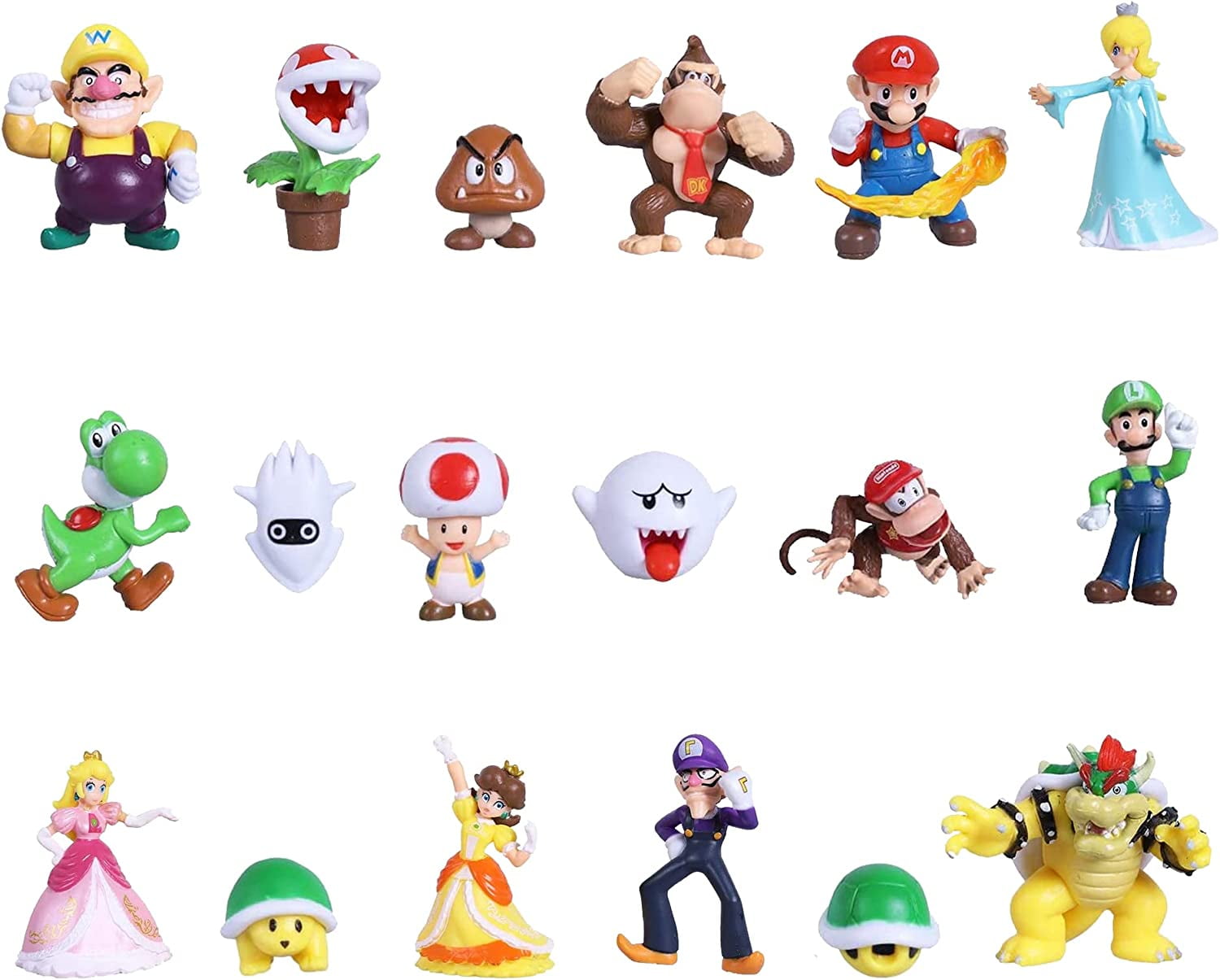 18PCS Mario Characters,Super Mary Action Figures Mini Toys,Mario Toys Bros Princess, Turtle
