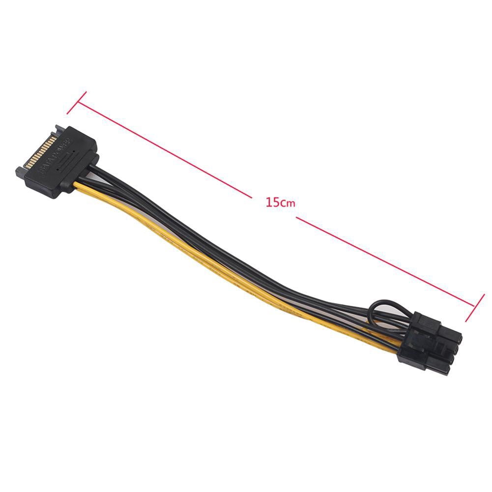 SATA 15 pin Male to 8 pin 6+2 PCI-Express PCIe Video Card Adapter! Power I5U2