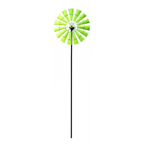 Solar 68'' Dual Kinetic Windmill Stake with LED Light by Alpine Corporation