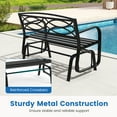 thumbnail image 5 of Gymax 2-Person Glider Bench w/ Metal Frame Armrests Geometric Backrest Outdoor, 5 of 6