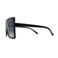 thumbnail image 3 of Flat Top Mobster Square Rectangle Oversize Plastic Sunglasses Black Smoke, 3 of 4