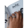 thumbnail image 4 of AuTiC Love Band – Unisex Timeless & elegant Ring crafted from Aerospace-Grade Titanium with Lab-grown diamonds, 22k Gold Inlay, & Symbolic "Space" for growth., 4 of 7