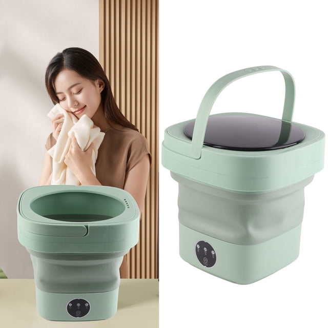 Machine à Laver Portable Pliable, Drainage Automatique, Capacité de 6,5l, Lavage Simulé à la Main, Lavage Classifié, Adapté pour Appartement, Lessive, Camping, RV, Voyage