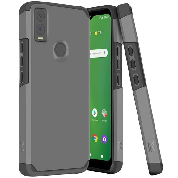 For Cricket Innovate E 5G Coosea SN304AE Shockproof Cover Phone Case   Tempered Glass - mk Gray