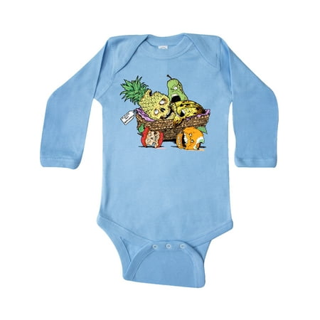 

Inktastic Zombie Fruit Gift Basket Gift Baby Boy or Baby Girl Long Sleeve Bodysuit