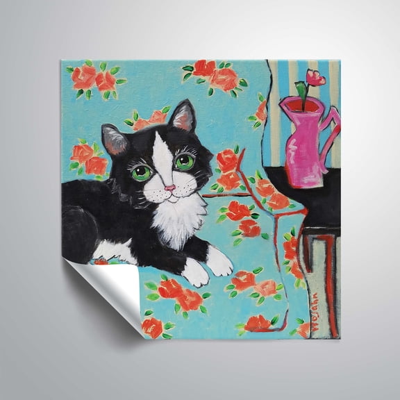 ArtWall Couch Cat, Removable Wall Art Mural by Holly Wojahn