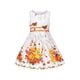 thumbnail image 1 of Vestido de Niña Bordado Floral Mariposa Moño sin Mangas Naranja 9-10 Años, 1 of 5