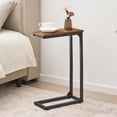 thumbnail image 6 of C-Shaped End Table Set of 3 - Rustic Brown, Slim Sofa Side Table for Small Spaces, 6 of 7
