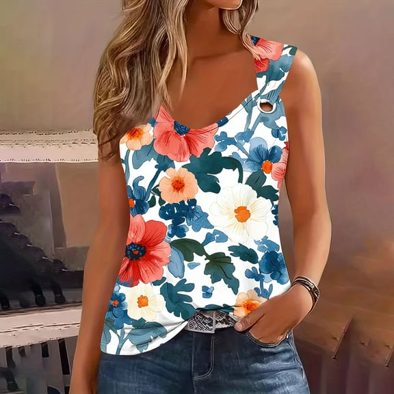 Runfenguu Women Vests Top Spandex Tank Tops For Women Women'S Solid Color Camisole Sleeveless T-Shirt Loose Tank Vests