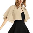 thumbnail image 2 of Bmisegm Women's Soft Chiffon Shawl Wraps Button Cape Wedding Cover Up Shawls And Wraps for Evening Dresses Beige, 2 of 4