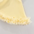thumbnail image 6 of Wilark Toddler Girls Ballet Dress with Mesh Trim Cute Knitted Crew Neck Long Sleeve Party Dance Dress Yellow 2 T, 6 of 6