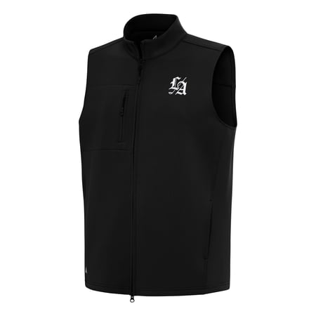 Men s Antigua Black TGL Los Angeles Golf Club Demand Full-Zip Vest