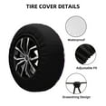 thumbnail image 5 of DouZhe Waterproof Spare Tire Cover, Halloween Purple Gothic Skulls Prints Adjustable Wheel Covers Fit for Jeep Trailer RV SUV Car, 17 inch, 5 of 7