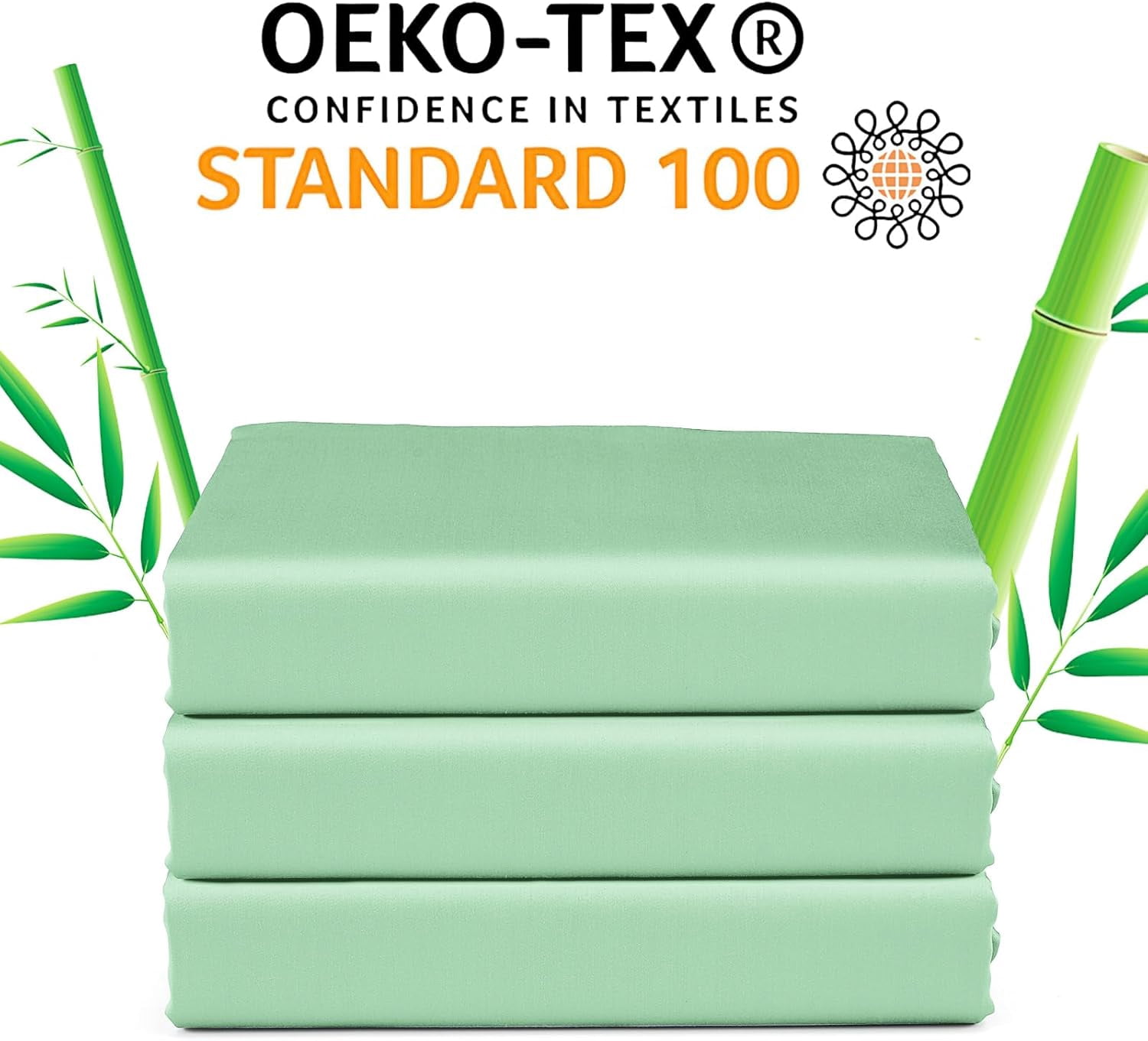 Bamboo Viscose Fitted Sheet 1 Pack Twin Size Only,400 Thread Count,8-16" Deep Pocket,Bottom Sheet Colorfast Soft & Silky & Breathable(1 Fitted Sheet Only, Sage Green, Twin)