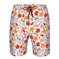 thumbnail image 3 of Sikiie Hello Automne Imprimé Feuille d'Érable Shorts de Plage pour Hommes, Shorts à Séchage Rapide Haute Élasticité - avec Cordon et Poches Antidérapantes, Adaptés pour Plage, Sports, Vacances-Moyen, 3 of 6