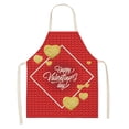 thumbnail image 3 of Vikakiooze 1pc Parent adult the Family Kitchen Valentine's Day Print Linen Family Aprons, 3 of 9