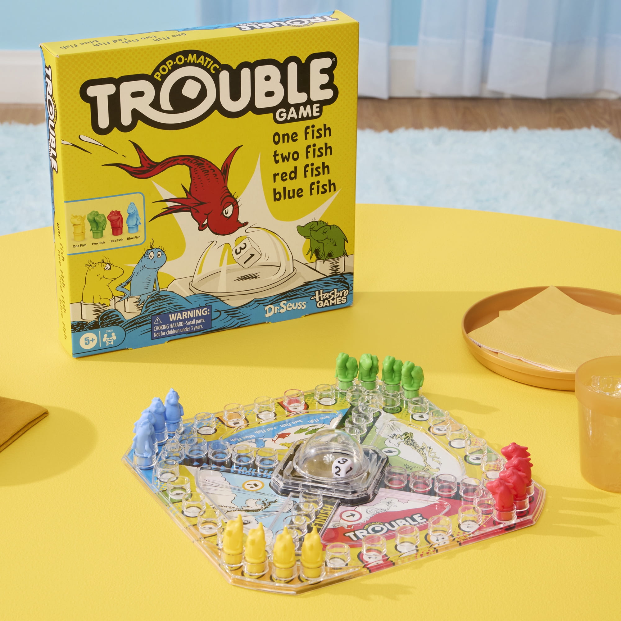 Trouble: One Fish, Two Fish, Red Fish, Blue Fish Board Game, Dr. Seuss Kids Games, Ages 5+