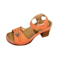 thumbnail image 2 of Viluyesy Women's Block Heels Sandals, Ankle Strap Soft Sole Open Toe Summer 2025 Comfortable Shoes Orange 9, 2 of 9