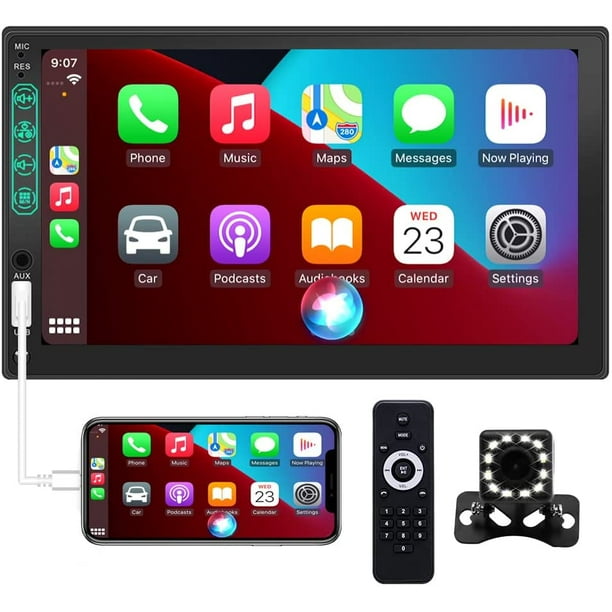 Apple Carplay Double Din Touch Screen Car Stereo Radio Bluetooth