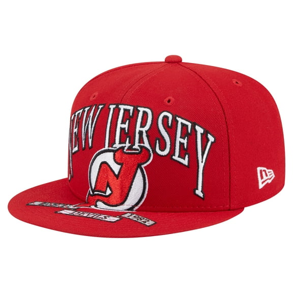 Men's New Era Red New Jersey Devils Oversized Vintage Arch 59Fifty Fitted Hat