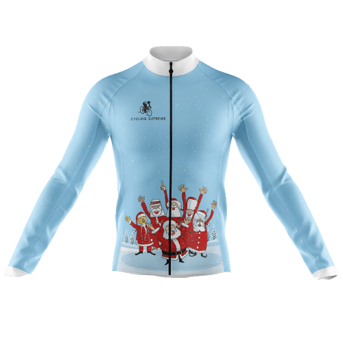 Long Sleeve Cycling Jersey Santa Claus Group Mens - XS