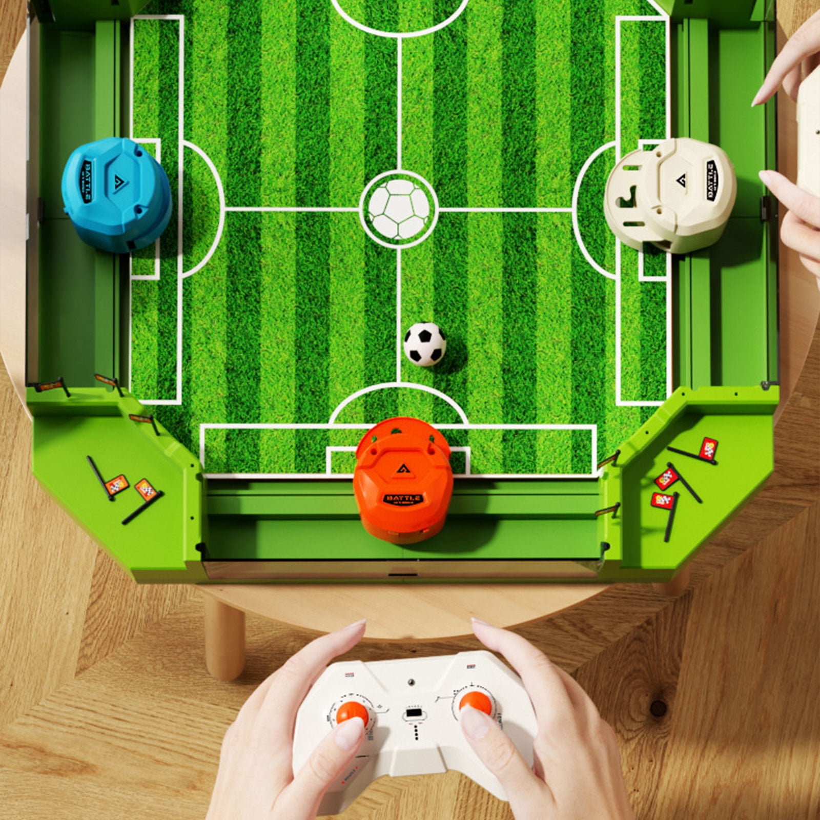 Remote Control Table Football Game, 2-Player Electronic Soccer Table for Kids, Parent-Child Competitive Indoor Game green