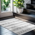 thumbnail image 4 of SONORO KATE 2'x3' Area Rugs for Door Entrance Entryway, Machine Washable Geometric Stripe Non Slip Soft Indoor Area Carpet, Gray/White, 4 of 8