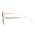 thumbnail image 4 of Rimless Square Sunglasses Womens Rhinestones Star Studded Shades Gold, Peach, 4 of 4