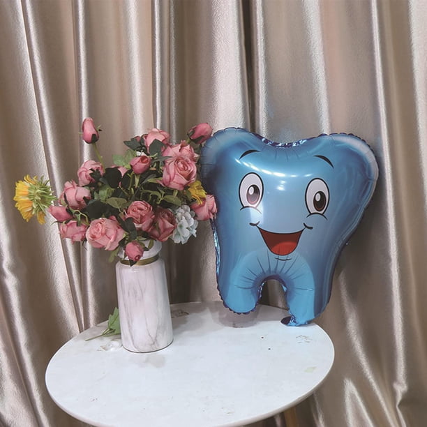 Pack of 2 Teeth Balloons, Tooth Shape Balloon Party Decoration, Tooth Fairy Gifts Boys Girls, Birthday Decoration Boys Girls, Children's Birthday Balloons, Gender Reveal Party Decoration