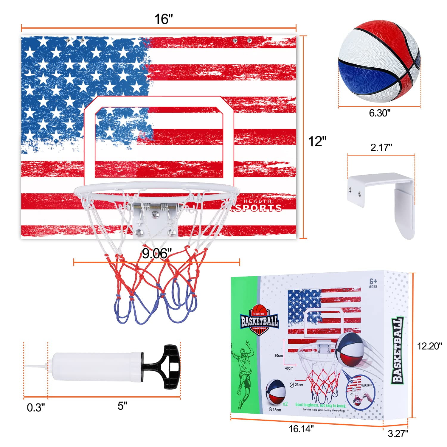 Basketball Hoop Over The Door, Indoor Mini Basketball Hoop Set for Kids, Pro Mini Basketball Hoop Door Basketball Hoop with 3 Balls