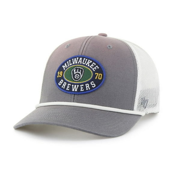 Men's '47 Gray/White Milwaukee Brewers Tide Sweep Rope Trucker Adjustable Hat